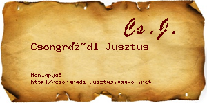Csongrádi Jusztus névjegykártya